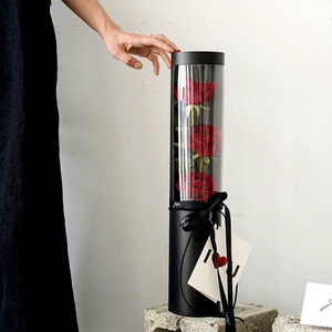 Nuova Scatola per Fiori di Lusso Goffrata Riciclabile per Bouquet, Festa della Donna, Festa della Mamma, Scatola per Rosa Singola, Scatola a Ramo con Finestra Trasparente - Product Image 2