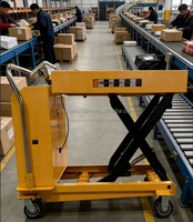 Chariot à ciseaux électrique ou table élévatrice jusqu'à 3 m de hauteur de levage et 1000 kg de capacité