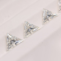 Moissanite synthétique de couleur définitionnée, 1 carat, taille triangle 6,5x6,5 mm, pierre précieuse