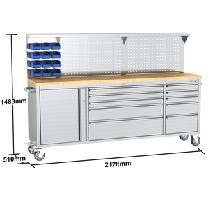 Kinbox Caja de herramientas mecánicas de acero inoxidable de <span class=keywords><strong>84</strong></span> "con herramientas Bandeja de EVA para el hogar - Product Image 3