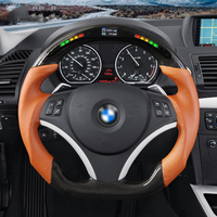 Volant LED personnalisé en fibre de carbone pour BMW E90 E92 E93 E82 E87 série 3 320 325 330 M3 M2 X1 avec chauffage
