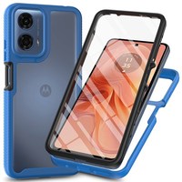 E14 4G/G04/G04s 4G Compatible Antichoc Détachable 2-en-1 PET Screen Film Case PC + TPU Phone Shell