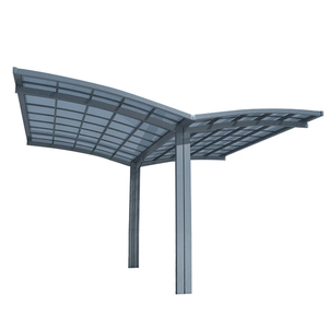 Poteau en aluminium pour <span class=keywords><strong>deux</strong></span> <span class=keywords><strong>voitures</strong></span> Abri voiture à toit arqué pour l'extérieur Garages au design moderne - Product Image 2