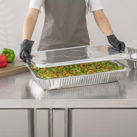 Couvre-plat rectangulaire jetable en aluminium pour plateau de restauration, qualité alimentaire, pour table vapeur