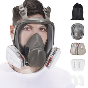 Peralatan Pemadam Kebakaran Khusus Tahan Panas Suhu Tinggi Masker <span class=keywords><strong>Gas</strong></span> Full Face Filter Ganda - Product Image 2