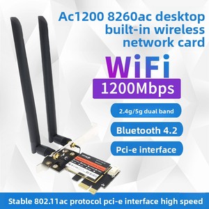 <span class=keywords><strong>Tarjeta</strong></span> <span class=keywords><strong>de</strong></span> Red Inalámbrica <span class=keywords><strong>PCI</strong></span>-E <span class=keywords><strong>de</strong></span> Escritorio Gigabit <span class=keywords><strong>de</strong></span> Doble Banda 2.4G/5G 8260AC AC1200M 4.2, Disponible en Stock - Product Image 2