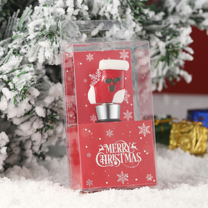 Resin Christmas Stocking Wine Bottle <b>Stopper</b> Red Holiday Decor Party Favor - Product Image 1