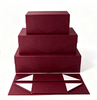 Boîtes d'emballage rigides personnalisées en matériaux recyclés de haute qualité, couleur rouge, avec fermeture magnétique, pour l'emballage de bougies et de cadeaux