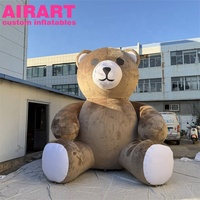 Mascotte gonflable personnalisée en forme d'ours mignon, grand ours gonflable avec ballon publicitaire en tissu peluche