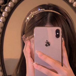 Diadema de Lujo Estilo <span class=keywords><strong>Coreano</strong></span> para Mujer, Hecha a Mano con Pedrería, Lazo, Simple, Estilo Hada, Elegante, Brillante, Accesorios para el Cabello - Product Image 2