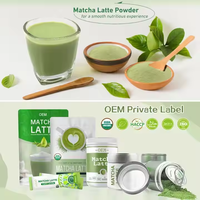 Poudre de matcha pour latte en gros avec étiquette privée