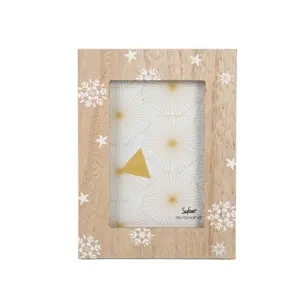 Sofine – cadre photo en bois blanc avec motif de flocon de neige pour noël