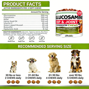 Suplemento Masticable para Perros con Glucosamina, Condroitina y Omega 3 para la Salud de las Articulaciones y Cadera, con Fórmula Avanzada para la Movilidad - Product Image 5