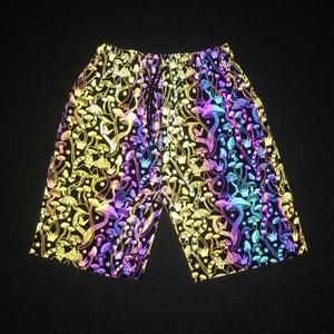 Pantalones cortos reflectantes con forma de seta para <span class=keywords><strong>hombre</strong></span>, <span class=keywords><strong>Bermudas</strong></span> masculinas de estilo Harajuku, de estilo Hip Hop, con luz nocturna, informales, de verano - Product Image 6
