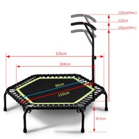 Mini Trampolín de Tela para Gimnasia al Aire Libre, 45 Pulgadas, Antideslizante, para Ejercicio Físico, Unisex, Equipo de Gimnasio, Venta Directa