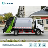 Camion de collecte des déchets Isuzu KV800 4x2 pour la ville, camion compacteur de déchets avec élévateur vert, camion de collecte des déchets en promotion