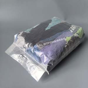 Trapos de limpieza industriales de algodón 100% de colores mixtos, trapos de forro polar recuperados, trapos de sudadera, piezas cortadas, 25 kg - Product Image 1