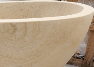 Bañeras Ovaladas Modernas de Lujo Hechas a Medida, Exclusivas de Madera Amarilla/Mármol Serpeggiante, Independientes para Baño, Hotel o Villa - Product Image 3