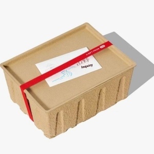 Boîte cadeau écologique entièrement biodégradable en fibres végétales, toucher naturel, vert doux, personnalisable, en pulpe de café, à suspendre, en forme d'oreille - Product Image 5