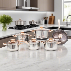 Ustensiles de cuisine Cookwar en stock, casseroles en acier inoxydable, ustensiles de cuisine antiadhésifs bon marché, ensemble de casseroles Kochtopf - Product Image 1