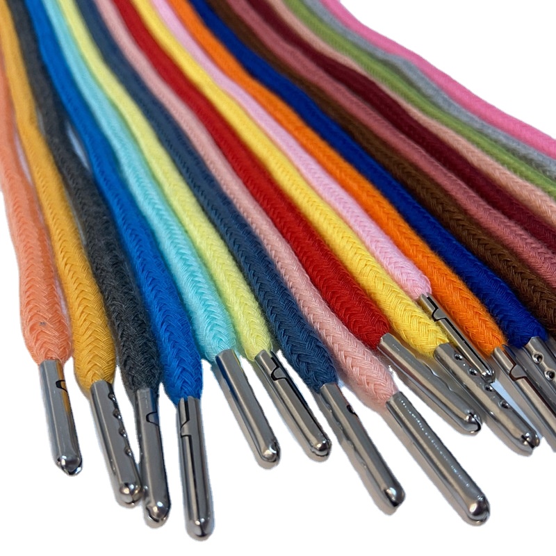 SOFINE Custom Printing Logo Round Hoodie String Drawstring Cord With Metal Tips for Hoodie Drawcord