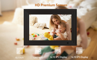 Bingkai Foto Digital LCD Plastik 10.1 Inci dengan WiFi, Tampilan Otomatis, Jam, Pemutar Video MP4/MP3 Melalui USB/SD