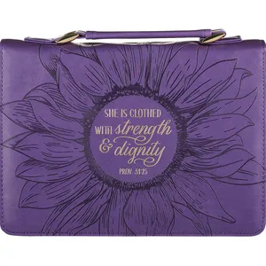 Stijlvolle Zonnebloem Faux Lederen Bijbel Cover Organizer Vrouwen Mode Bijbel Cover