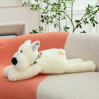 Adorable peluche super douce brodée de chien West Highland White Terrier en forme de requin, jouet apaisant, cadeau personnalisable avec logo