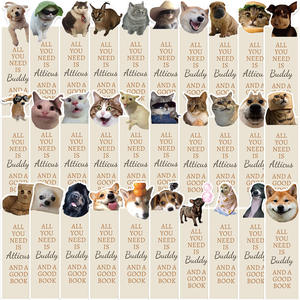 15cm 30PCs <span class=keywords><strong>Meme</strong></span> divertido y palabras motivacionales Marcapáginas Perro encantador y gato lindo Marcapáginas Material de papel - Product Image 1