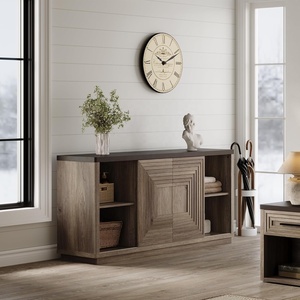 OEM grande armadio di stoccaggio in legno scanalato porta scorrevole <span class=keywords><strong>Credenza</strong></span> a Buffet <span class=keywords><strong>Credenza</strong></span> per Bar o <span class=keywords><strong>soggiorno</strong></span> dell'hotel casale - Product Image 3