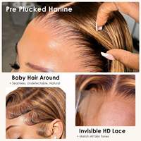 Pelucas sin pegamento de cabello humano virgen Remy brasileño con encaje frontal 13x4, pre-arrancadas, densidad 180, 22 pulgadas, onda corporal HD, línea de cabello natural, para todos.