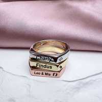 Personalisierter Namensring aus 316L Edelstahl, Gravierter Schmuck, Haustier-Abschlussring