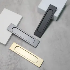 Aluminium Kast Handvat Ovale Handgrepen Flush Pull Punch Vrije Handgreep Voor Schuifdeuren Meubels Verzonken Hardware