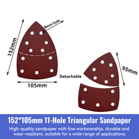 Disque de ponçage triangulaire rouge 105x152mm 11 trous en oxyde d'aluminium, grain P24-P2000, ponçage humide et à sec, OEM disponible
