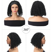 Ensemble perruque bandeau tricotée pour femme, ondulations naturelles, transparentes, petites, détachables, haute qualité, sans colle, en fibre haute température