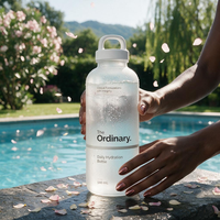 2026 Hot Selling Modieuze Glazen Hydratatiefles met Aangepast Logo, de Gewone Fles 500 ml Dikke Glazen Waterfles voor Vrouwen
