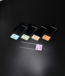 Lames de microscope en verre dépoli, colorées et soyeuses, traitées par charge positive et à surface hydrophobe - Product Image 2