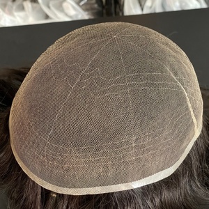 Full Swiss Lace <b>Toupee</b> Breathable Base Popular Indian Hair Unit for Men - Product Image 6