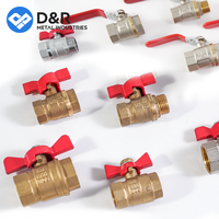 D & R OEM certificado 1/4-1 pulgadas válvula de bola de mariposa de latón GB estándar Manual hembra macho rosca agua 600 WOG venta directa de fábrica