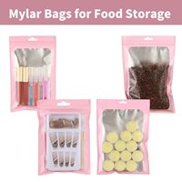 Bolsas Mylar Personalizadas con Logotipo, Cierre Hermético, a Prueba de Olores, Reutilizables, de Grado Alimenticio, en Negro, Dorado, Verde y Rojo, con Ventana Transparente