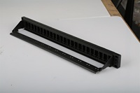 Panel Patch Keystone Kosong 1U 19 Inch 24 Port Cat5e Cat6 RJ45 Rak Mount Plastik Hitam untuk Kabel Jaringan