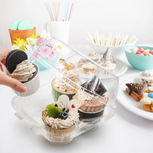 Tùy Chỉnh Rõ Ràng Nhựa Vỉ Vỏ Sò <span class=keywords><strong>Container</strong></span> 1 2 4 6 12 Món Tráng Miệng Bánh Nướng Bánh Nướng <span class=keywords><strong>Cupcake</strong></span> Tàu Sân Bay Chủ Hộp - Product Image 6