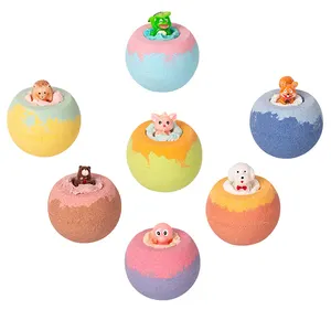 Juego de regalo de bombas de baño naturales y seguras para niñas y niños Bombas de baño para niños con animales sorpresa Juguetes Bola de baño multicolor