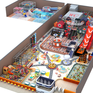 Equipo de Juego Infantil Personalizado, Parque Infantil Interior con Temática de Carretera Urbana, con Tobogán, Piscina de Pelotas, para Centro de Entretenimiento Familiar en Centro Comercial - Product Image 2
