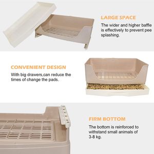 <span class=keywords><strong>Toilette</strong></span> d'angle avec tiroir <span class=keywords><strong>pour</strong></span> animaux de compagnie, grande litière <span class=keywords><strong>pour</strong></span> lapins - Product Image 4