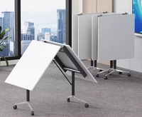 Table de réunion moderne pliable, table de formation modulaire grande taille à plateau relevable pour école et bureau, mobile
