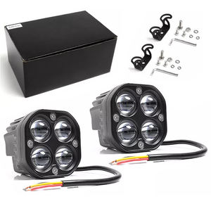 ไฟสปอร์ตไลท์มอเตอร์ไซค์ LED 5D ขนาดเล็ก 3 นิ้ว 40W สีขาวเหลือง รูปทรงสี่เหลี่ยม สำหรับขับขี่ในหมอก กันน้ำ IP68 เลนส์ 4 ชิ้น ขายส่ง - Product Image 4