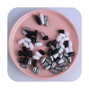 ตัวเชื่อมต่อเครื่องประดับ กระดุมพลาสติกแบบกด สำหรับทำสร้อยคอ DIY สไตล์เรียบง่าย มีสีดำ ขาว เงินให้เลือก - Product Image 3