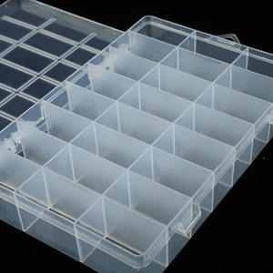 Transparent Plastic Jewelry Box 24 Compartment With Lid For Storage And Organization Small Size PP Material - Product Image 3