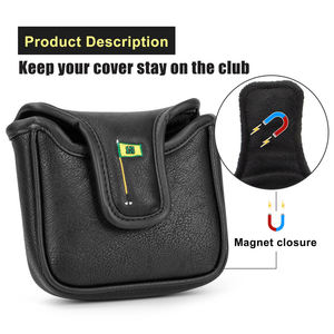 Latest Design Embroidery Green Flag <b>Golf</b> <b>Head</b> <b>Cover</b> Waterproof Magnetic <b>Club</b> Square Mallet Putter <b>Cover</b> - Product Image 4